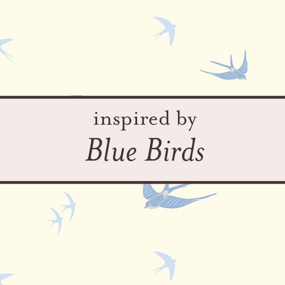 Inspired by Blue Birds print - sterling silver stud earrings UK