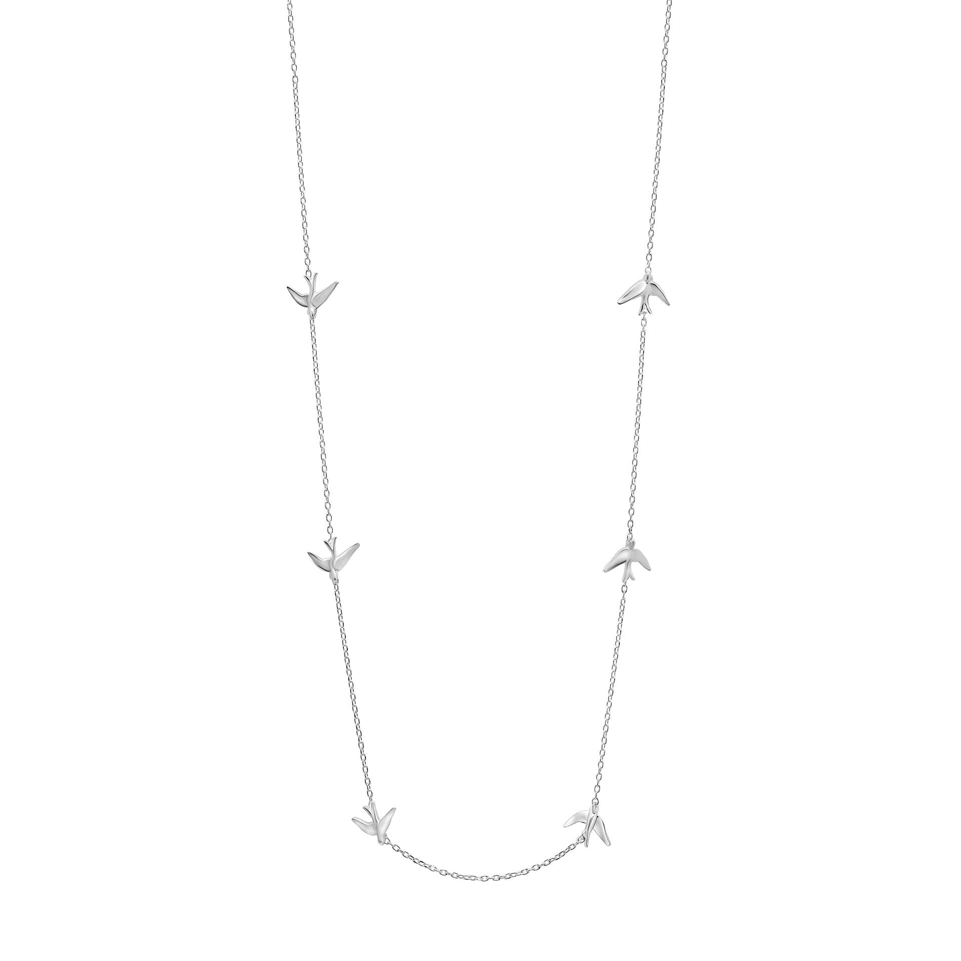 Laura Ashley Blue Birds recycled sterling silver station necklace UK