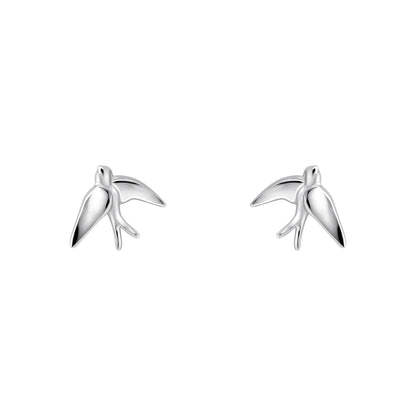 Laura Ashley Blue Birds recycled sterling silver stud earrings UK
