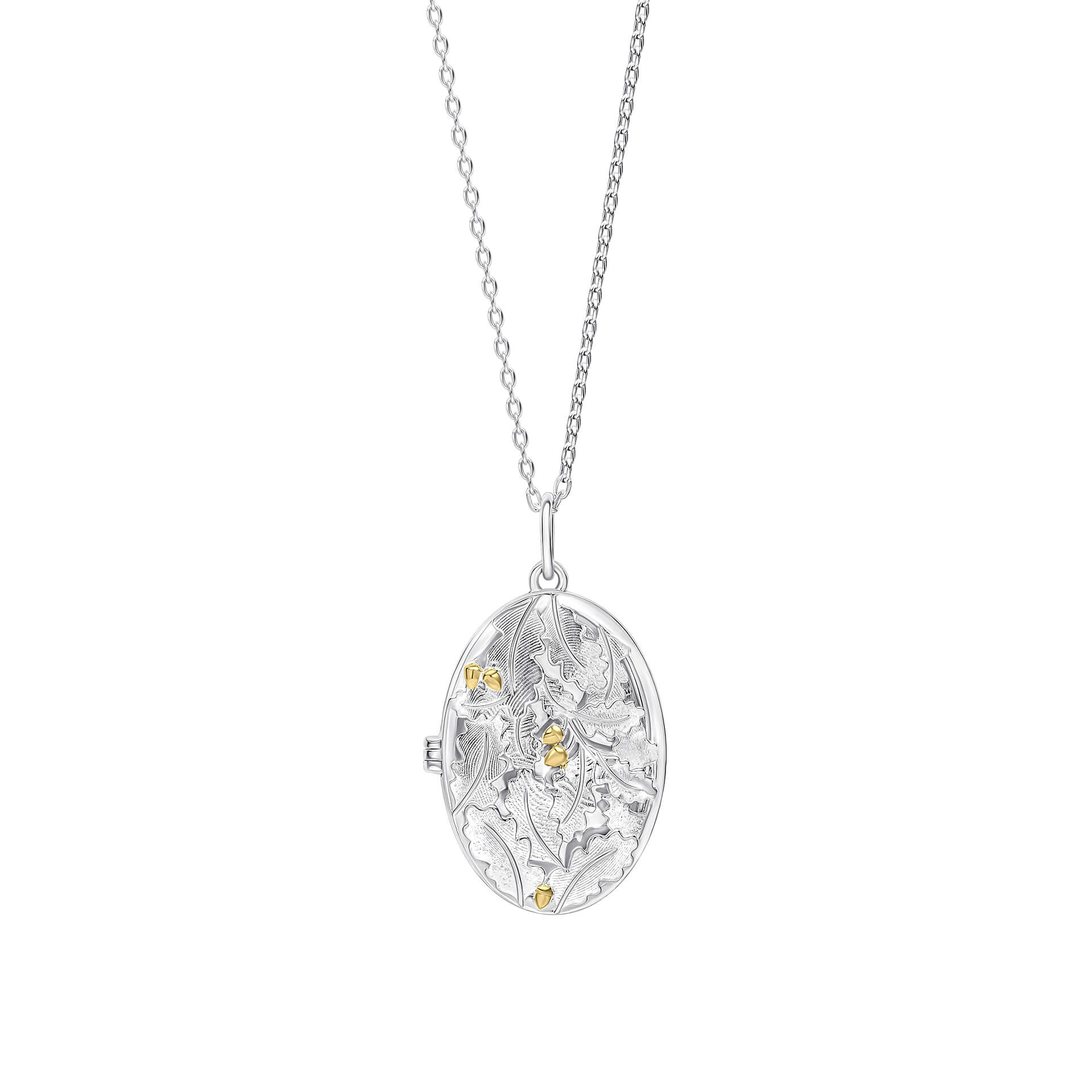 Laura Ashley Broadoak Locket Necklace sterling silver yellow gold plated UK
