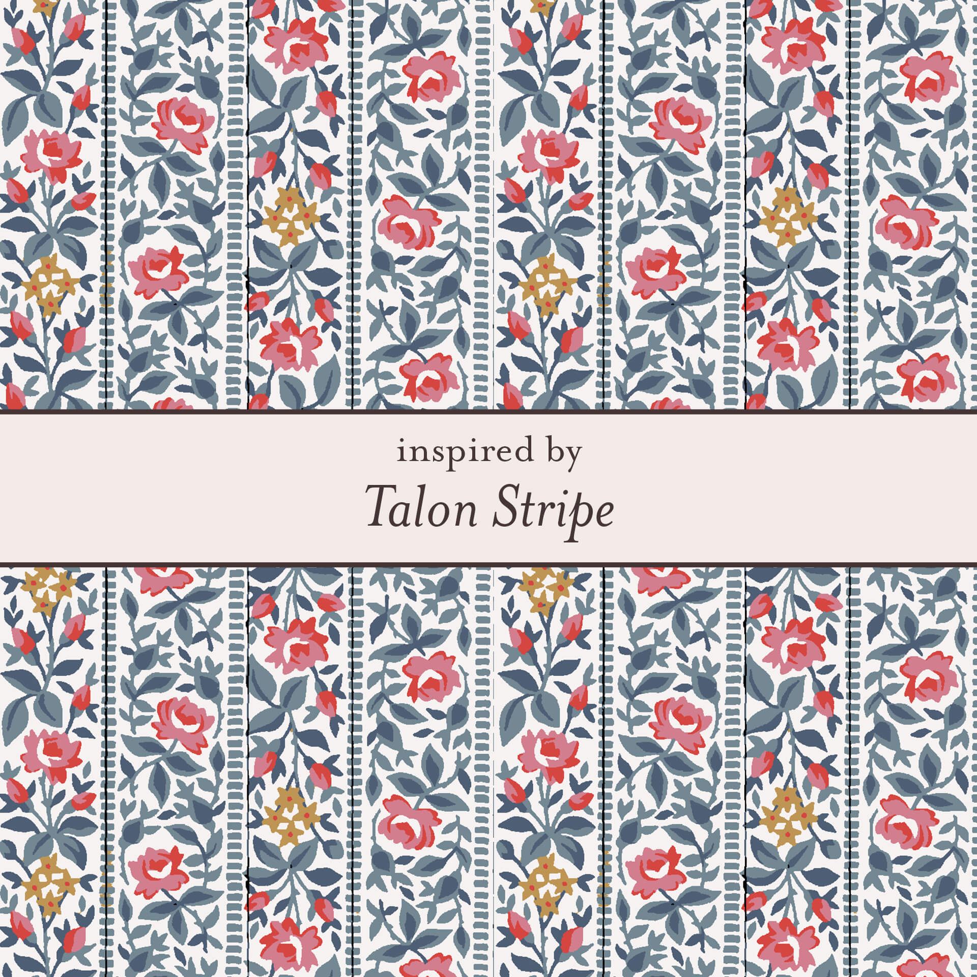 Laura Ashley Talon Stripe archive print inspiration for love birds necklace UK
