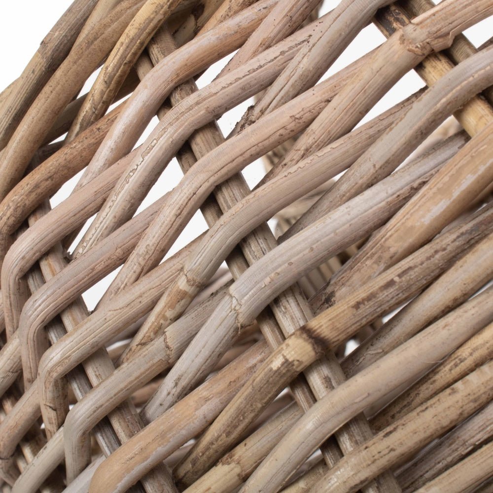 Marketstead grey rattan log basket modern townhouse fireside lifestyle UK
