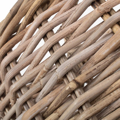 Marketstead grey rattan log basket modern townhouse fireside lifestyle UK
