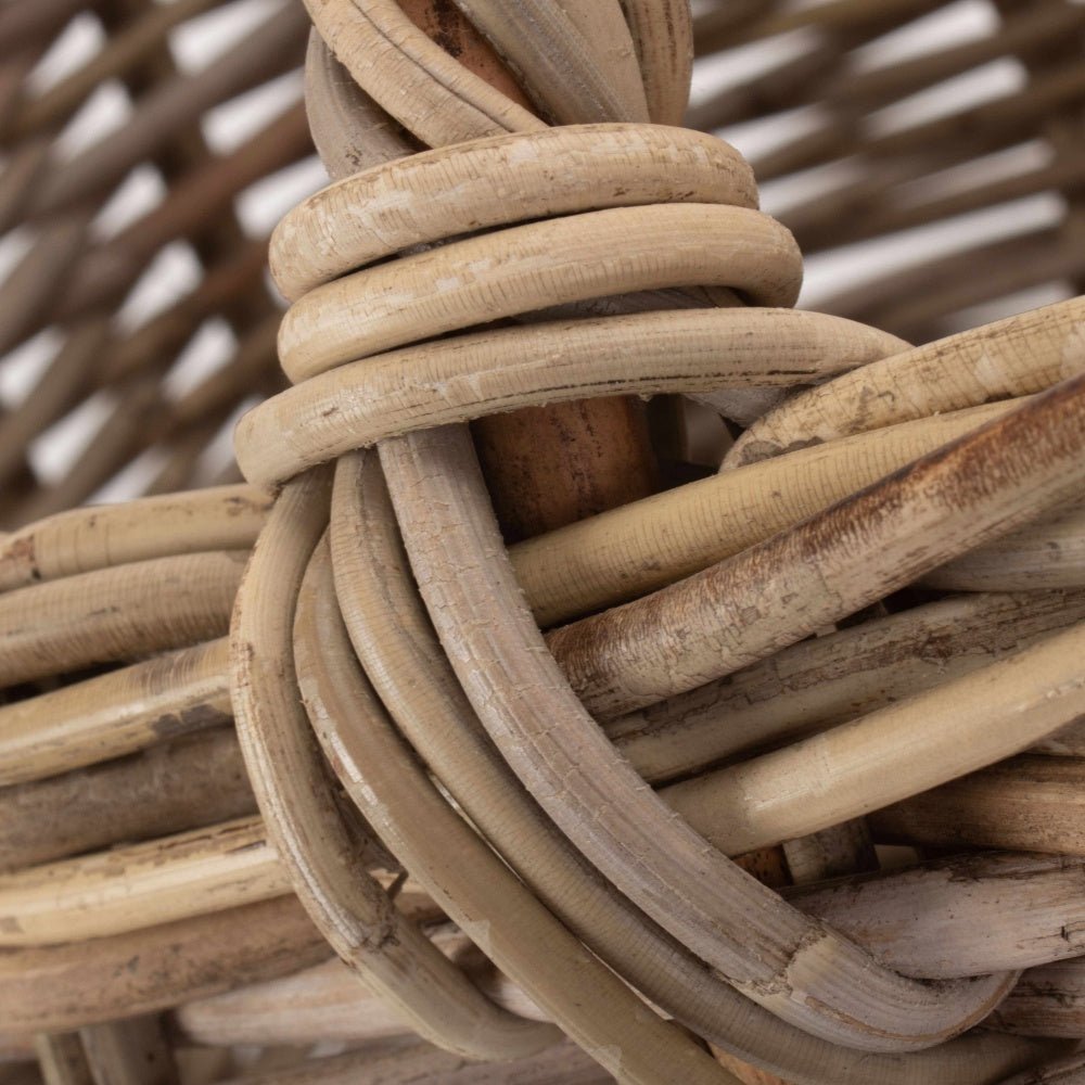 Marketstead grey rattan log basket side view Scandi-inspired fireside UK
