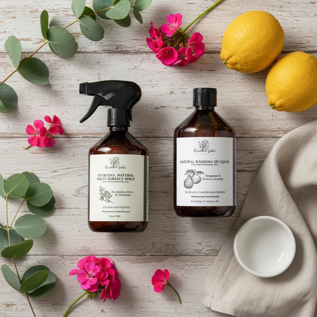 Natural Cleaning Duo Multi-Surface Spray Washing Up Liquid Flat Lay UK
