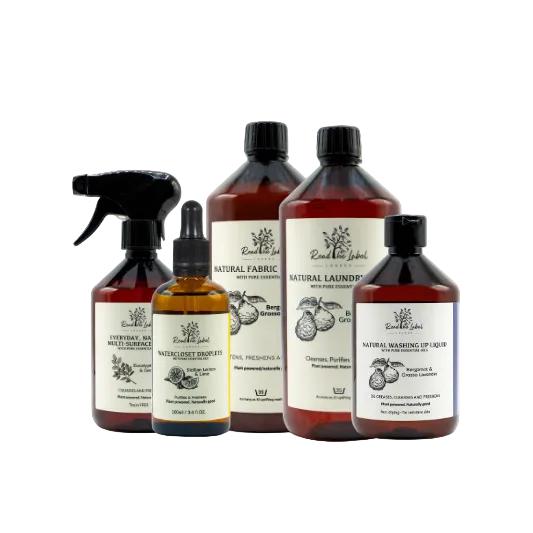 Natural Cleaning Kit 5 Plant-Based Essentials Multi-Surface Laundry UK