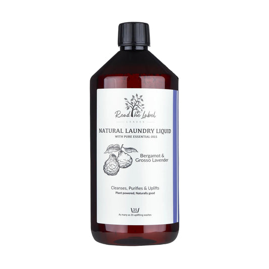 Natural Laundry Liquid Bergamot Grosso Lavender Plant-Based 1 Litre UK
