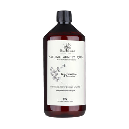 Natural Laundry Liquid Eucalyptus Dives Geranium Plant-Based 1 Litre UK