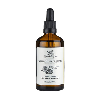 Natural Watercloset Droplets Sicilian Lemon Lime Pure Essential Oils 100ml UK