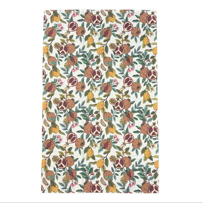 Pomegranate & Lemon woven tapestry tea towel heritage design UK
