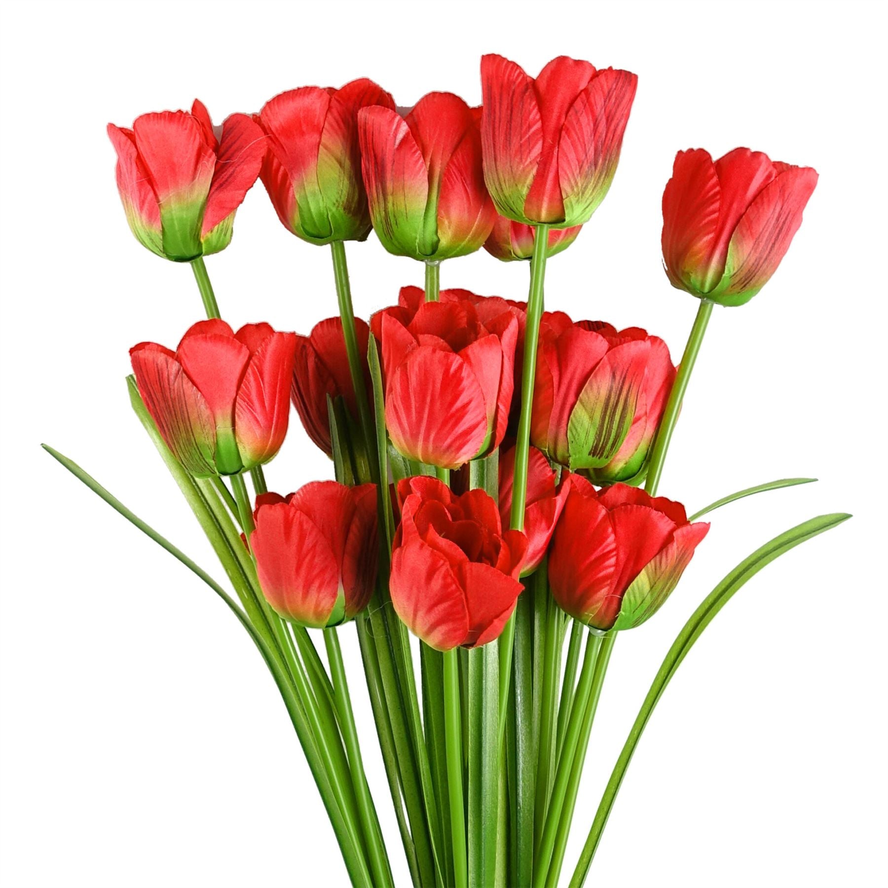 Red tulip stems 80cm silk artificial flowers pack of 6 vibrant colour