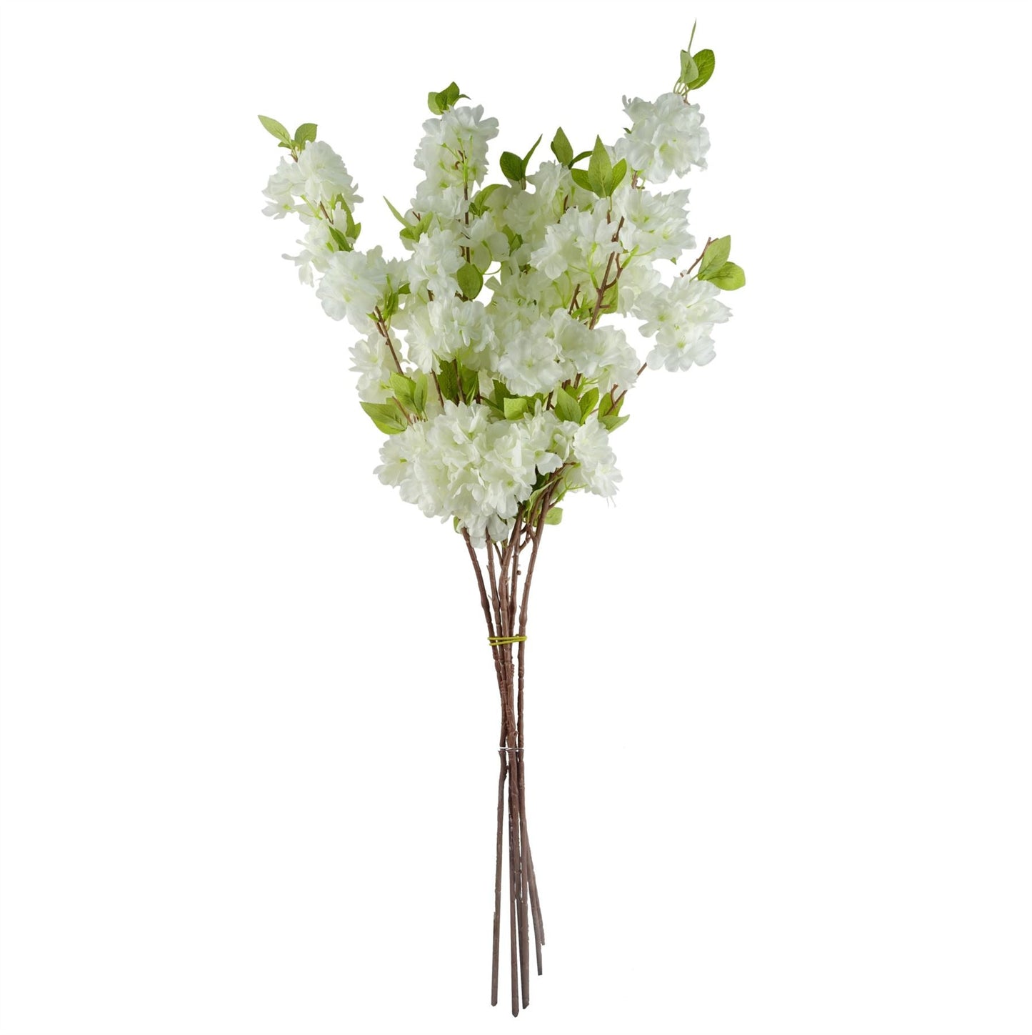 Set of 6 white blossom stems tall artificial flowers for vases UK
