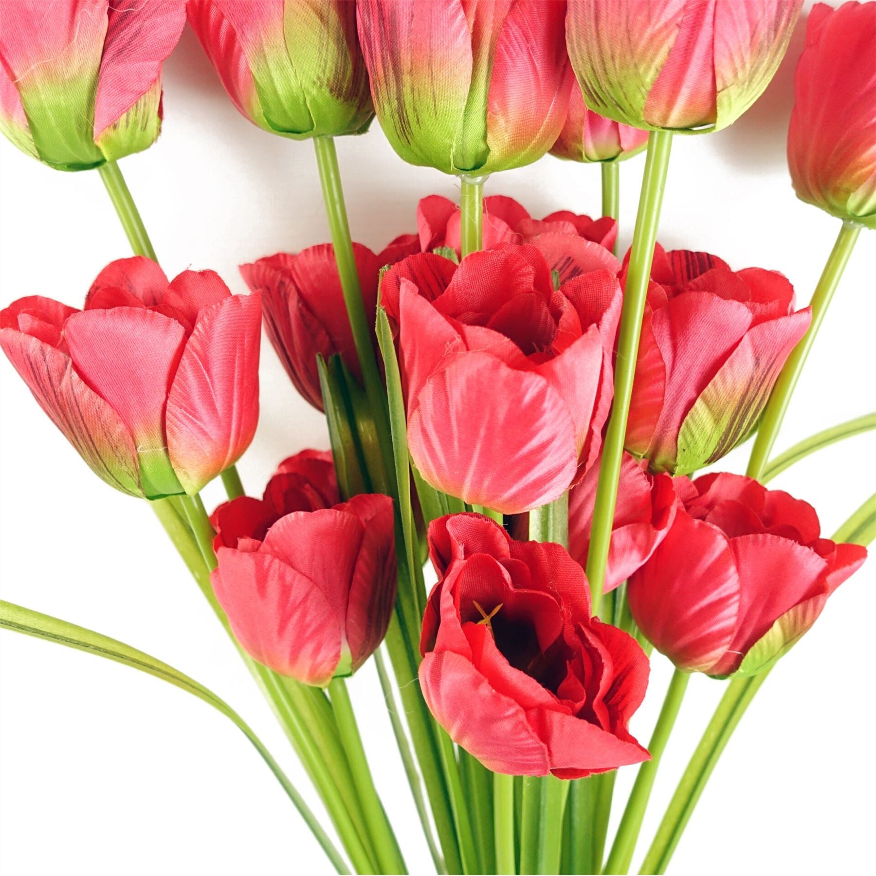 Silk red tulip stems 80cm artificial cheerful spring display