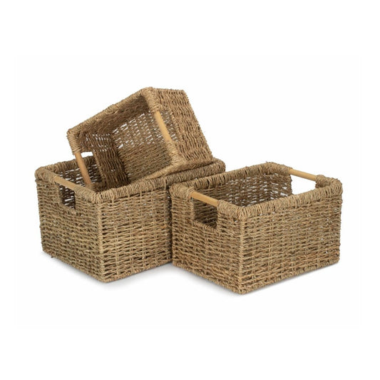 Skansen Basket – Handwoven Seagrass Storage in Three Sizes - The Timeless Trading Co.