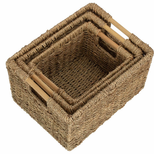 Skansen Basket – Handwoven Seagrass Storage in Three Sizes - The Timeless Trading Co.