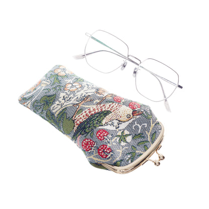 V&A licensed Strawberry Thief glasses pouch clasp detail UK tapestry
