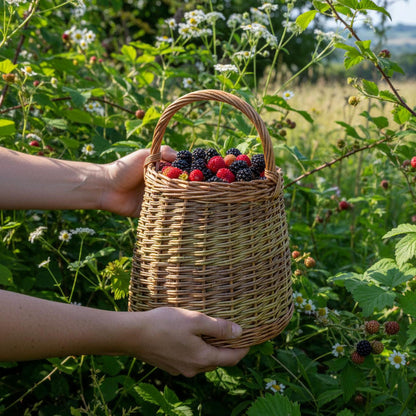 The Hedgerow Berry Picking Basket handmade sustainable willow wicker UK