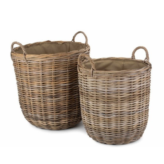The Ashford Lined Cordura rattan log basket UK fireside storage

