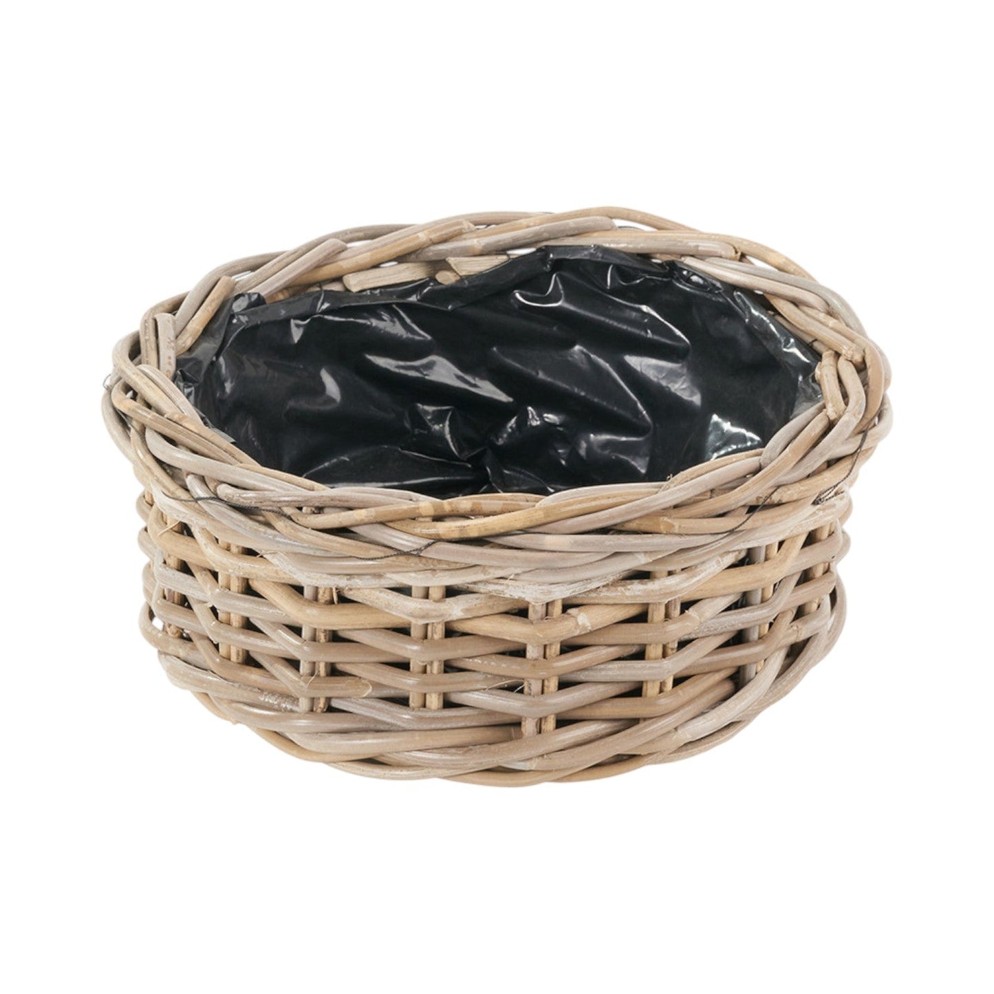 The Glasshouse Trio grey kubu rattan planter graduated sizes handwoven heritage garden UK