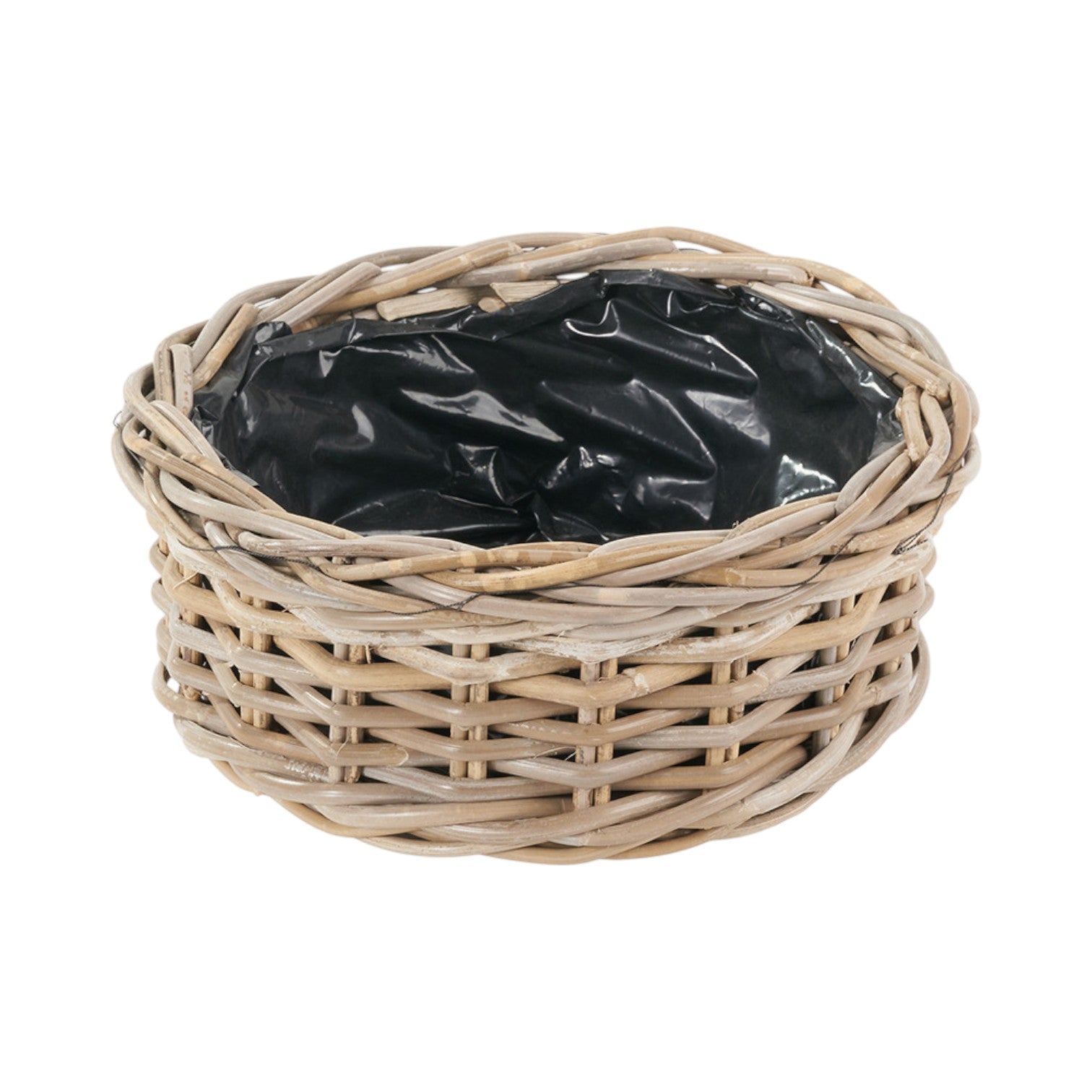 The Glasshouse Trio grey kubu rattan planter graduated sizes handwoven heritage garden UK