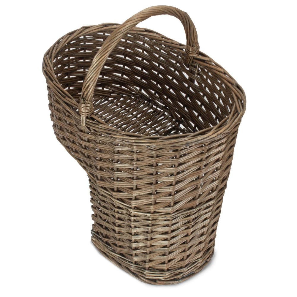 Willow stair basket top view hallway organiser heritage home UK