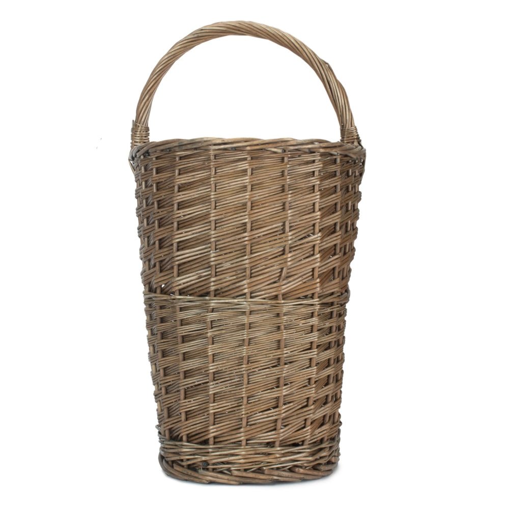 Handwoven willow stair basket unlined farmhouse hallway storage UK