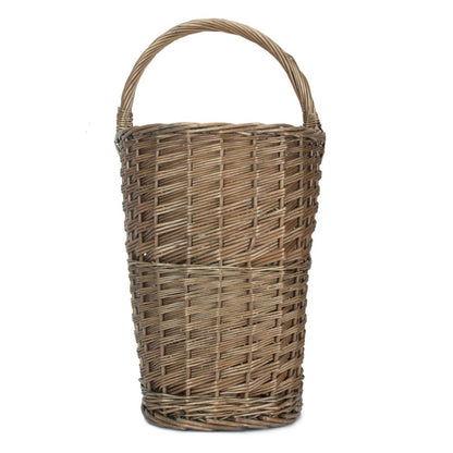 Handwoven willow stair basket unlined farmhouse hallway storage UK