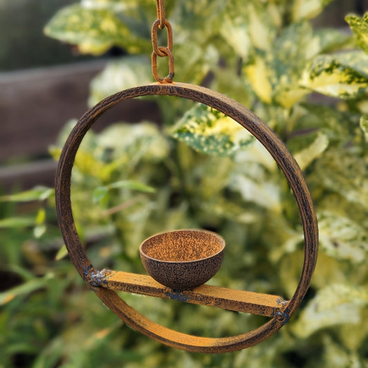 Timeless Hanging Bird Feeder – Rusted Ring Charm - The Timeless Trading Co.
