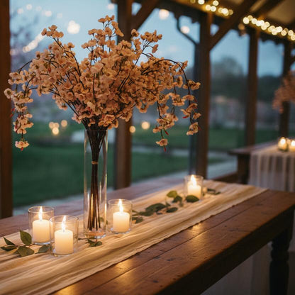 Trailing cherry blossom wedding centerpiece table arrangement silk flowers UK