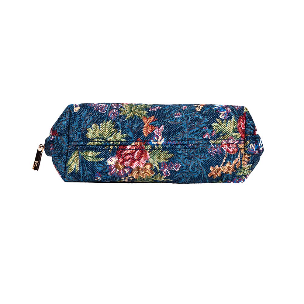 V&A Flower Meadow Blue heritage tapestry makeup pouch compact size handbag cosmetic bag UK