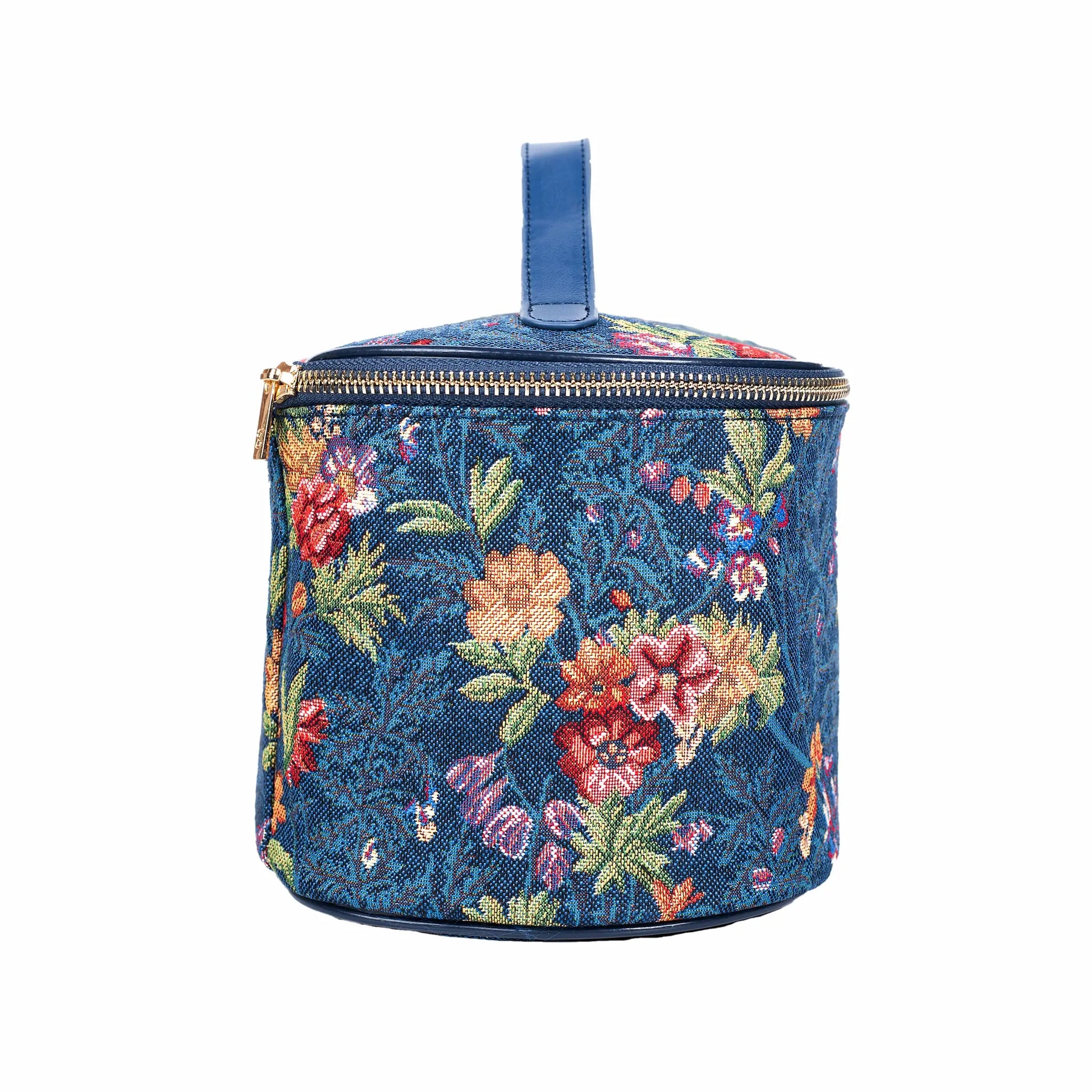 V&A Flower Meadow Blue toiletry bag heritage tapestry wash bag museum collection floral design UK