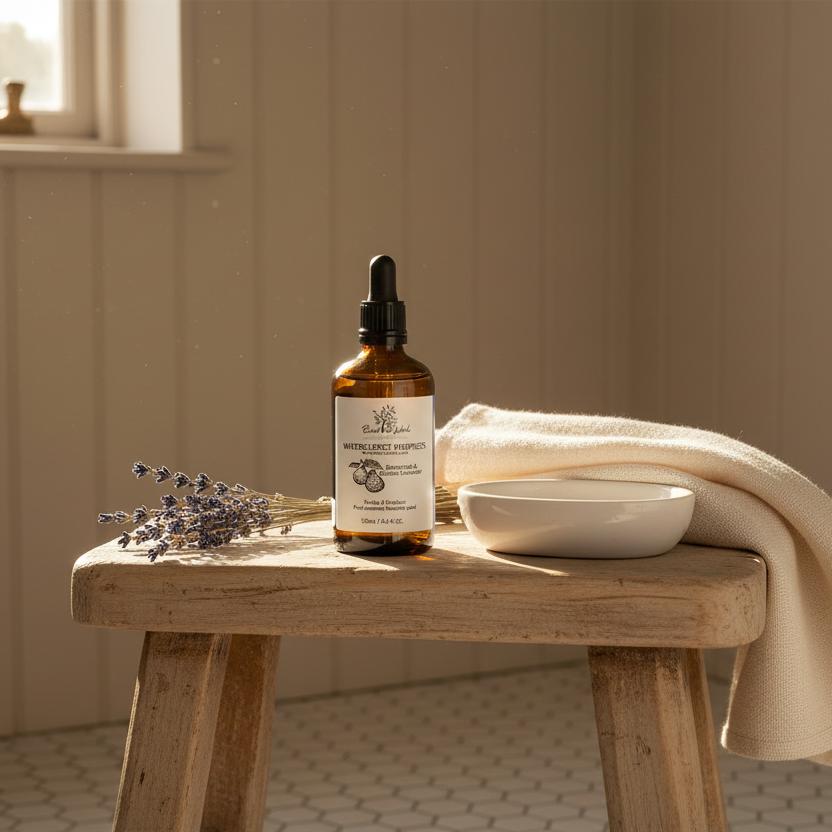 Natural Toilet Drops Bergamot Grosso Lavender Cottage Pine Stool UK