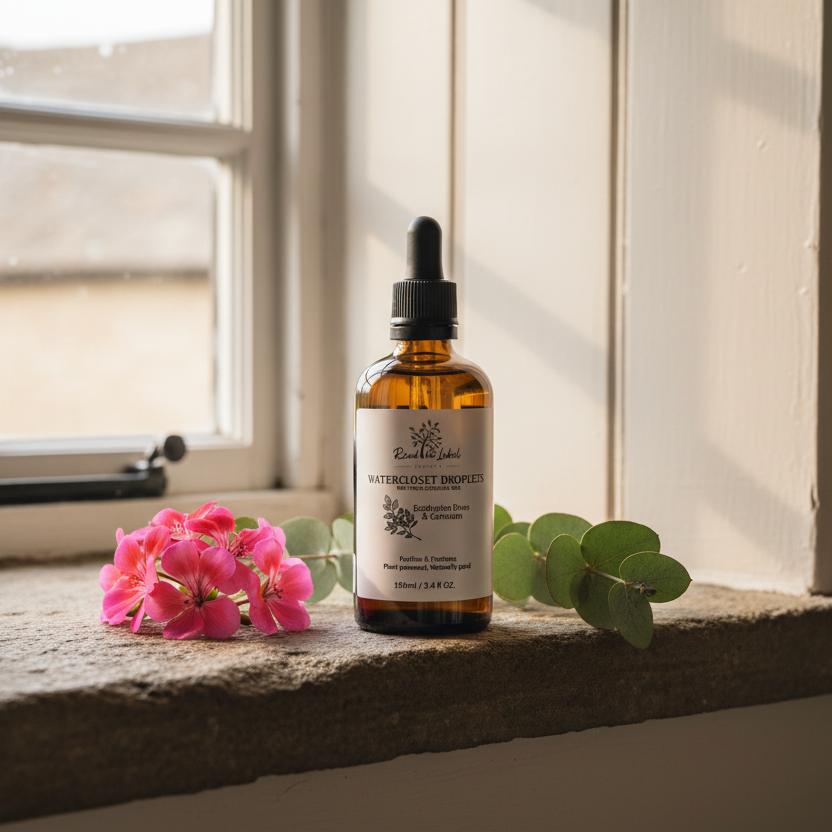 Natural Watercloset Droplets Eucalyptus Dives Geranium Cottage Windowsill UK