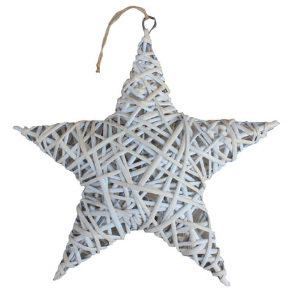 Whispering Wicker Star – Whitewashed Festive Keepsake - The Timeless Trading Co.