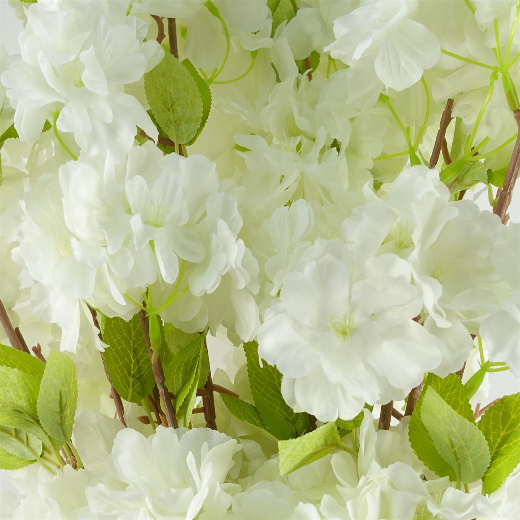 White faux blossom spray 100cm realistic artificial flowers UK
