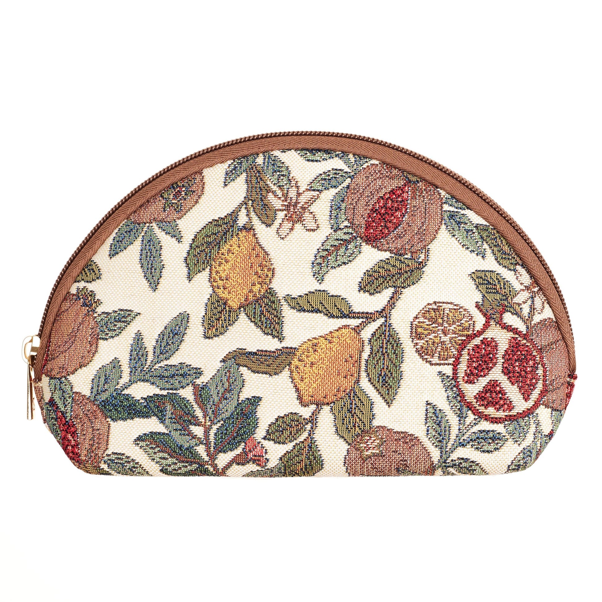 Lemon pomegranate tapestry cosmetic pouch zip closure UK
