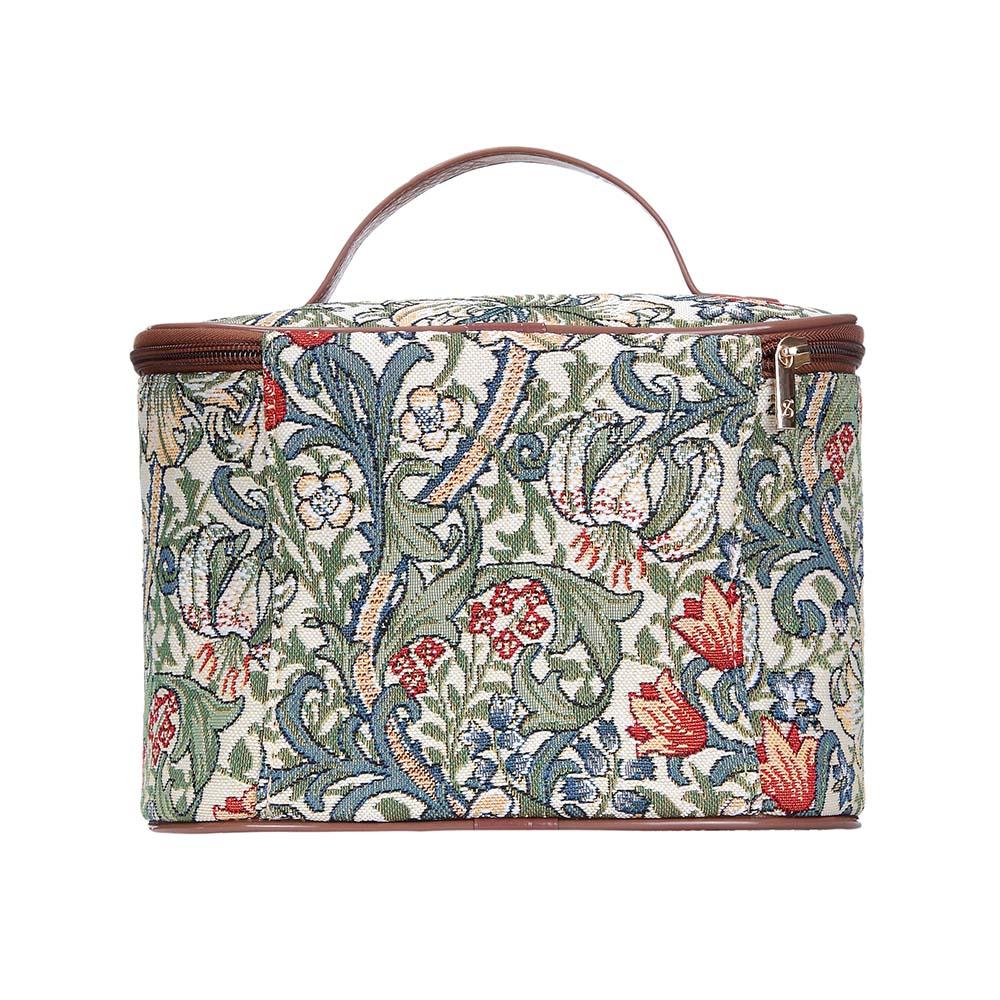 William Morris Golden Lily tapestry bag rich gold green floral pattern