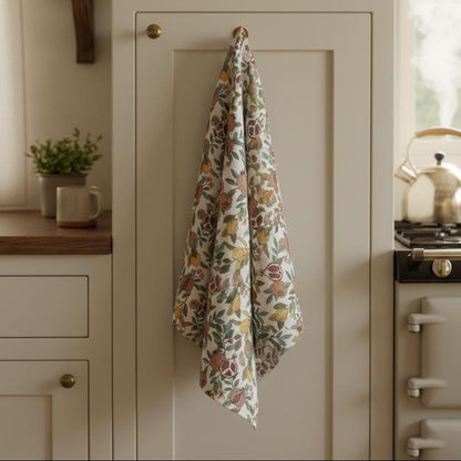William Morris tea towel hanging in cottage kitchen gift UK