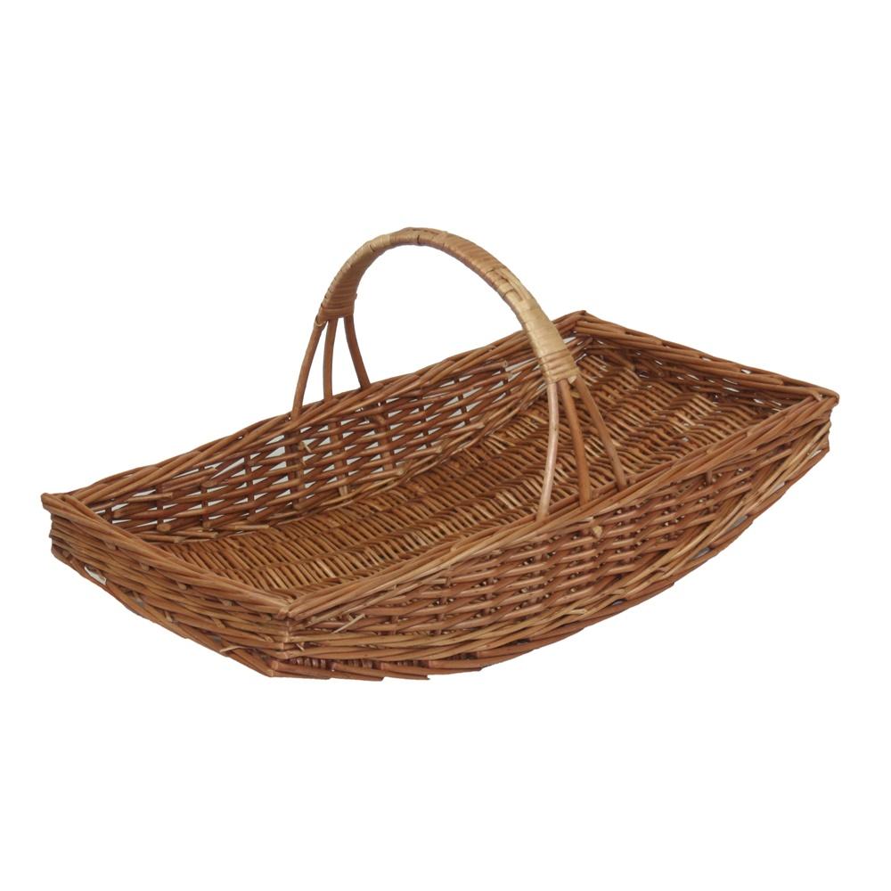 Wisley Trug double steamed willow garden basket displayed alone on blank background